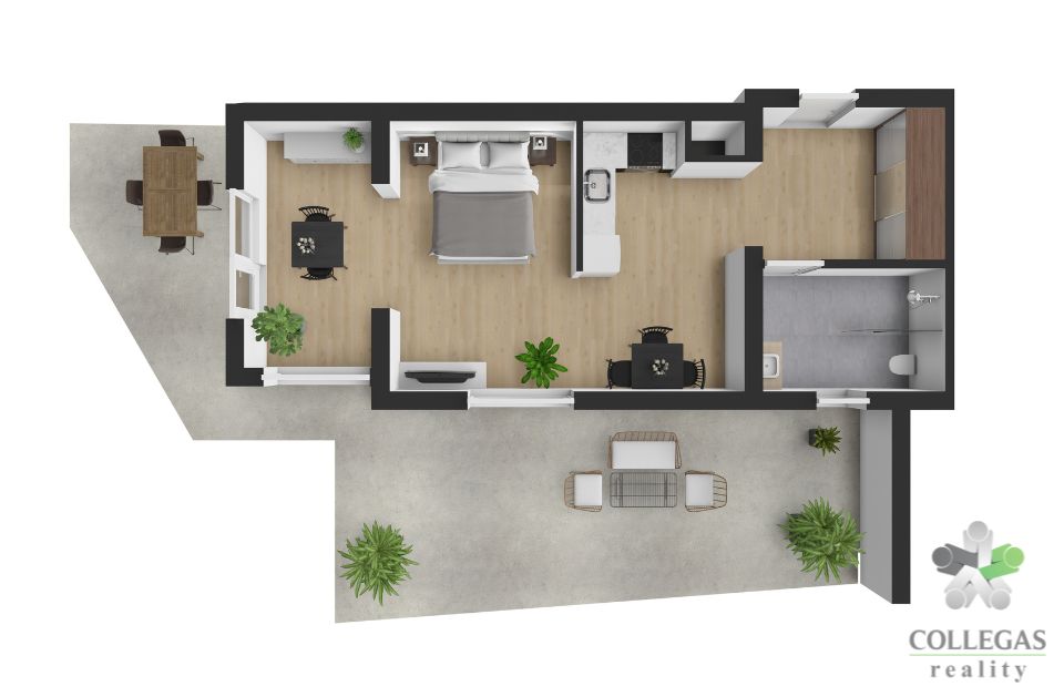 3D půdorys apartmánu TOP3